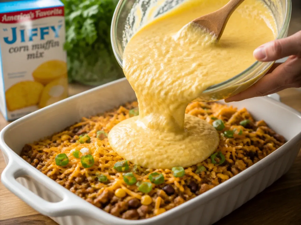 mexican cornbread casserole jiffy recipe step 6