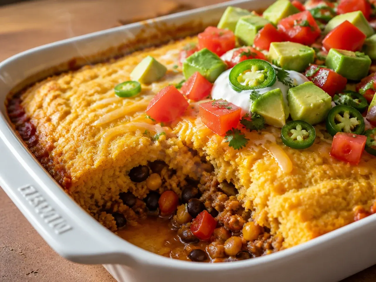 Foil-wrapped mexican cornbread casserole ready to go into the freezer