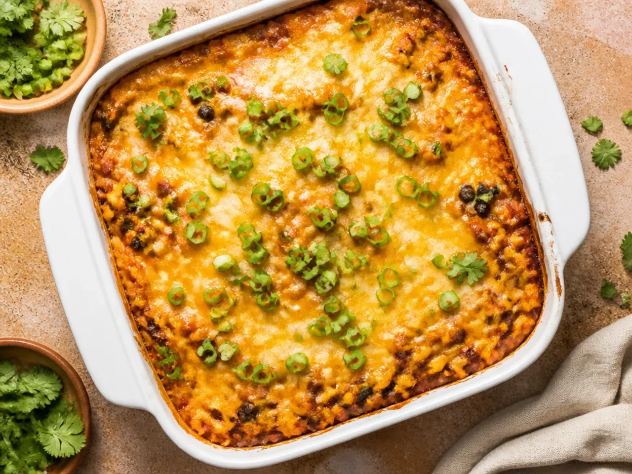 Budget-friendly mexican cornbread casserole made with beans instead of meat