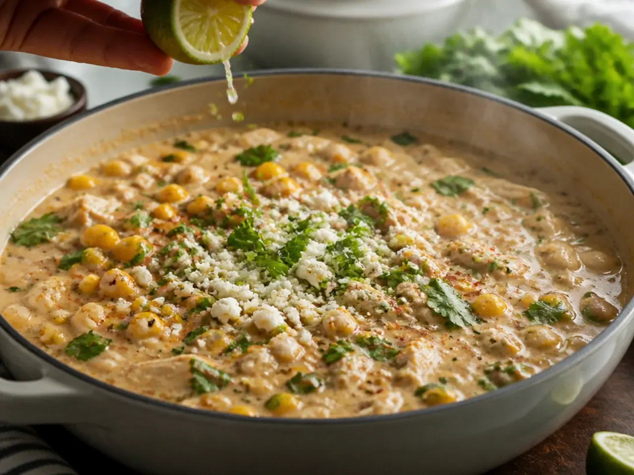 mexican street corn white chicken chili recipe step 7