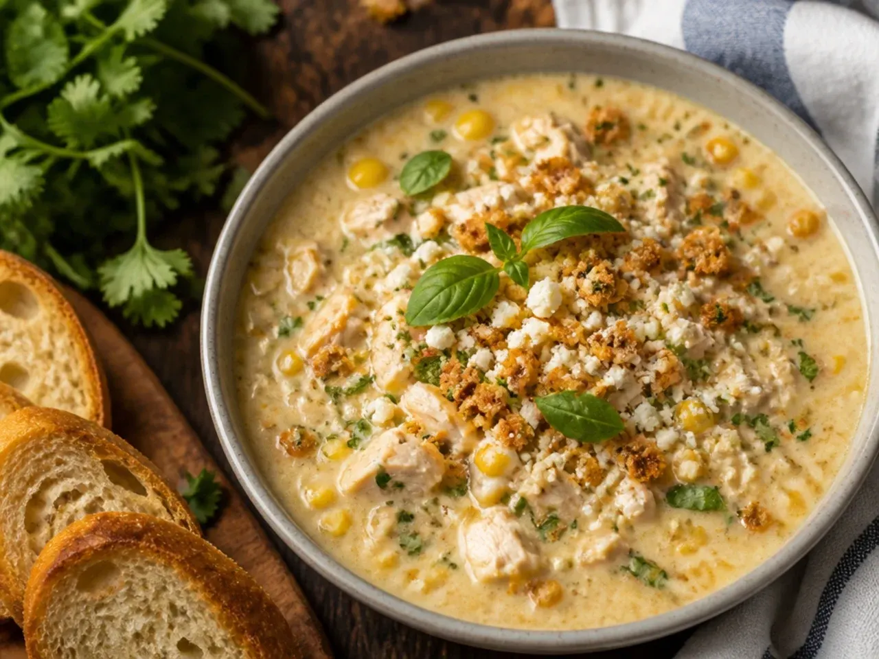 Simple pantry version of white chicken chili made with tinned ingredients