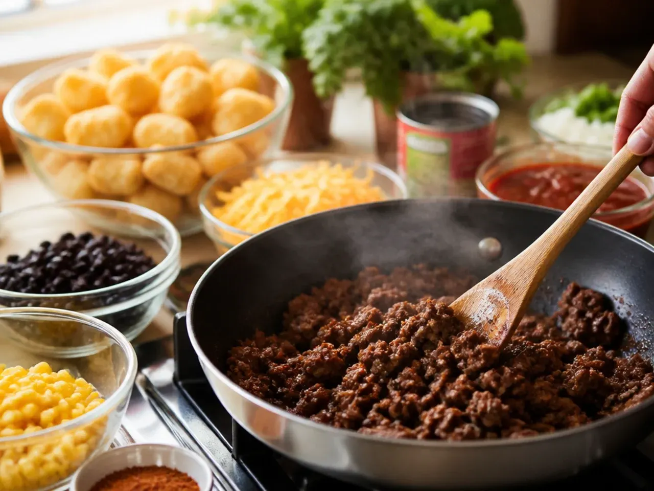 mexican tater tot casserole recipe step 2