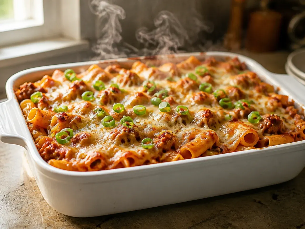 Excess fat being drained from browned Italian sausage in a skillet