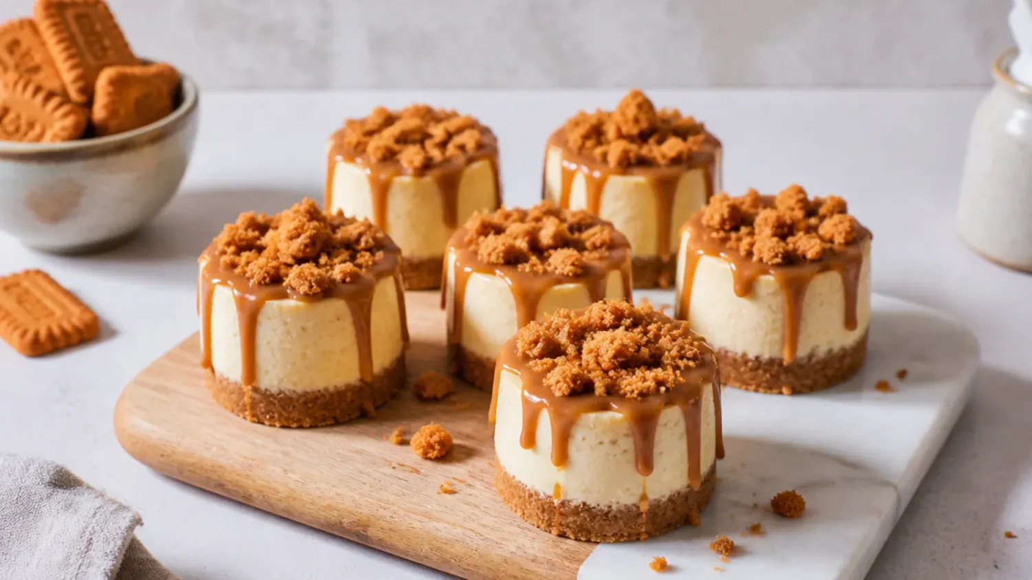 mini biscoff cheesecake — 20 Adorable Mini Biscoff Cheesecakes