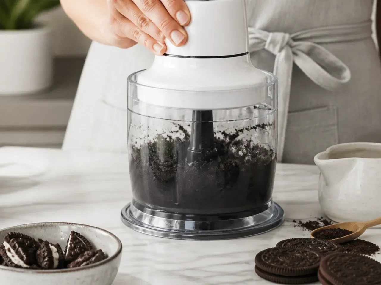 mini black cake — step 2: blend to a paste