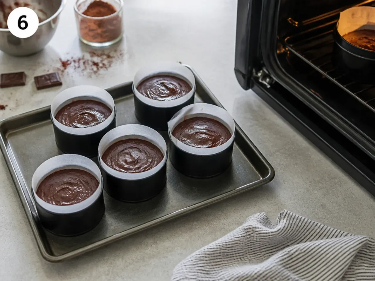 mini black cake — step 6: fill and bake