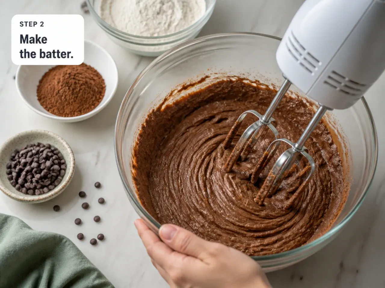 mini dinosaur cake — step 2: make the batter