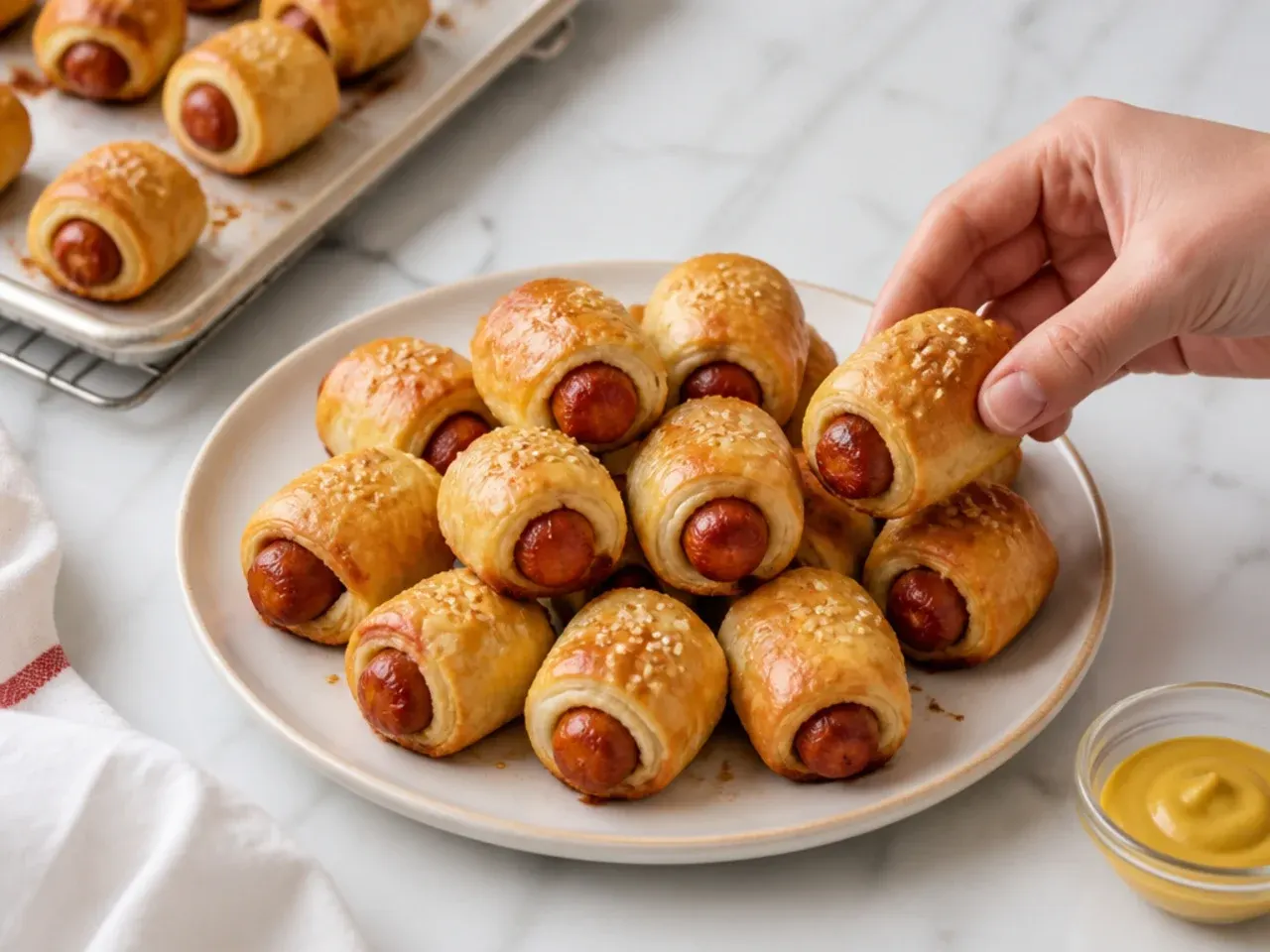mini pigs in a blanket — step 7: cool briefly and serve