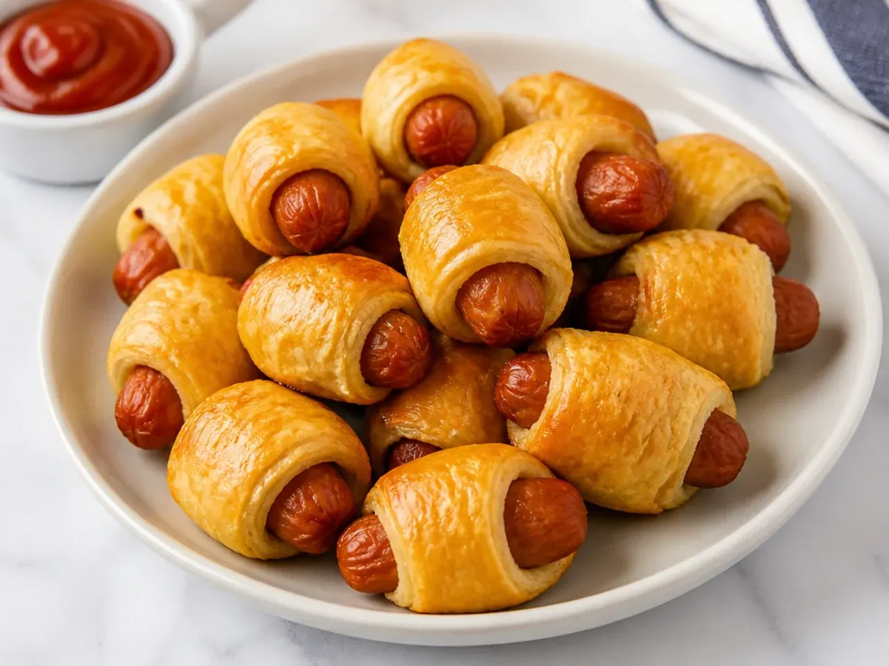 Classic air-fryer mini pigs in a blanket cooked golden and crisp