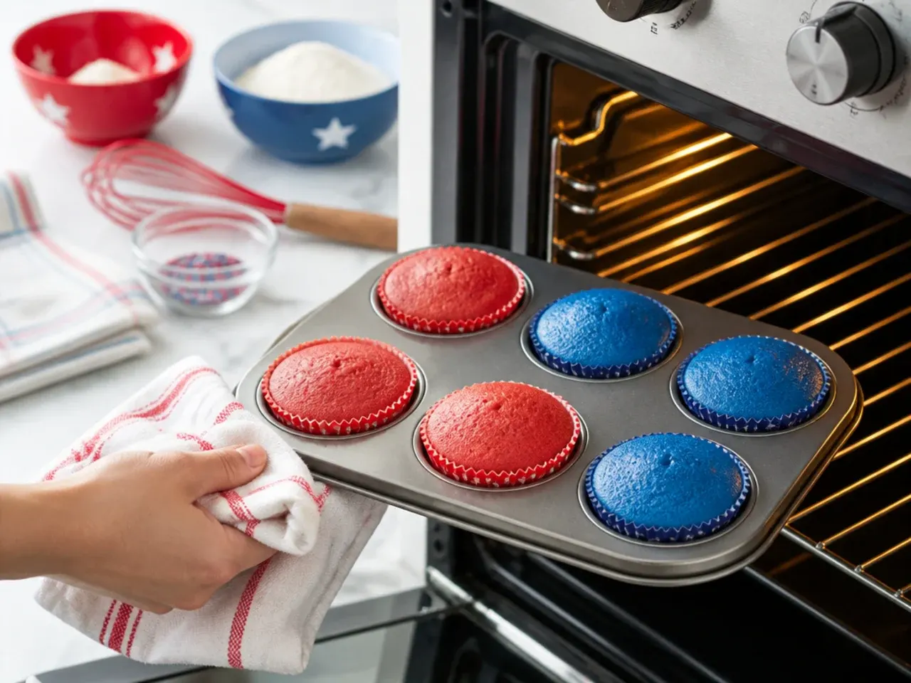 mini spiderman cake — step 5: bake the mini cakes