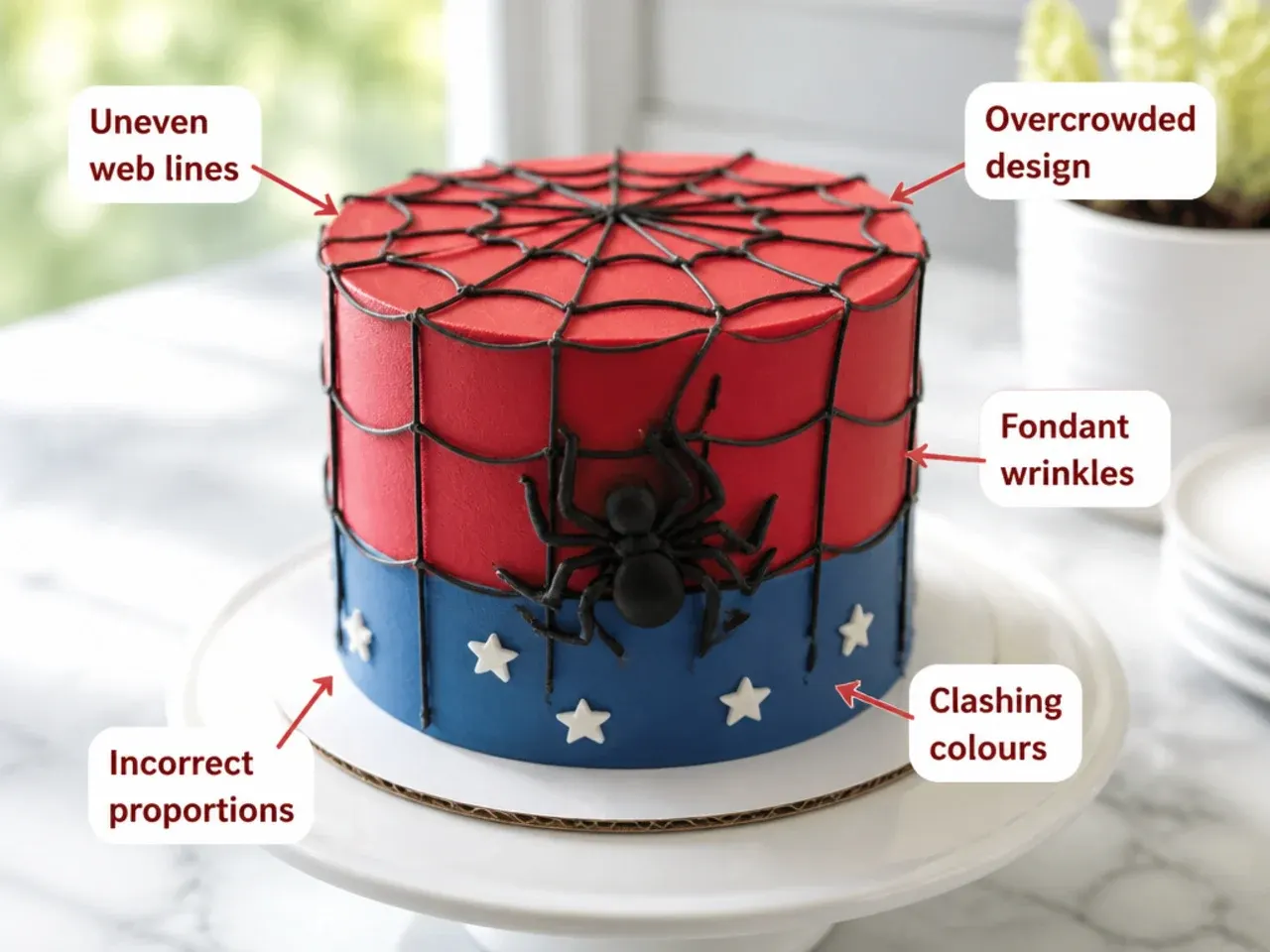 Common mistakes to avoid when decorating a mini spiderman cake