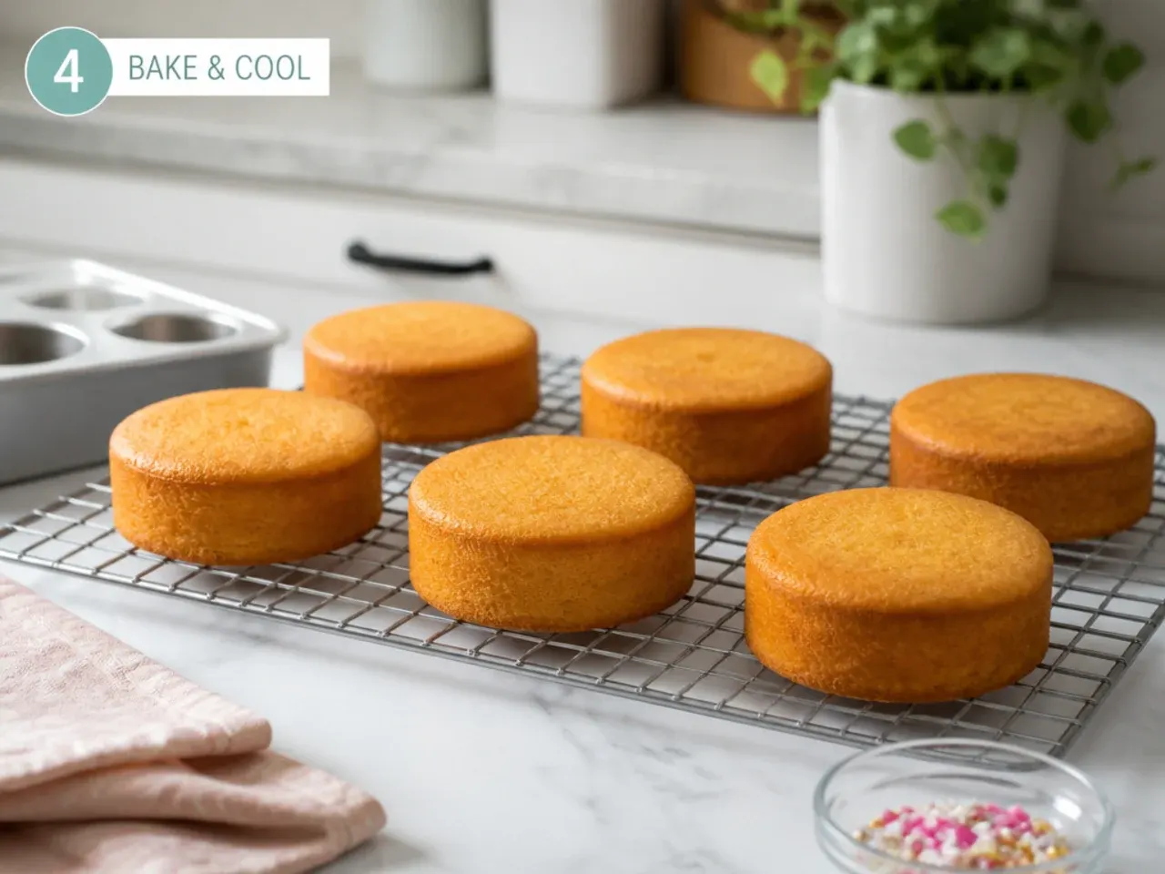 mini unicorn cake — step 4: bake and cool