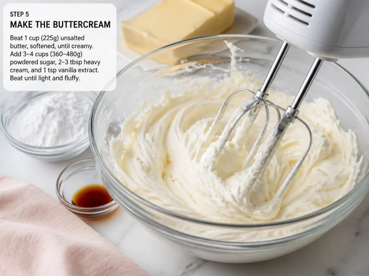 mini unicorn cake — step 5: make the buttercream
