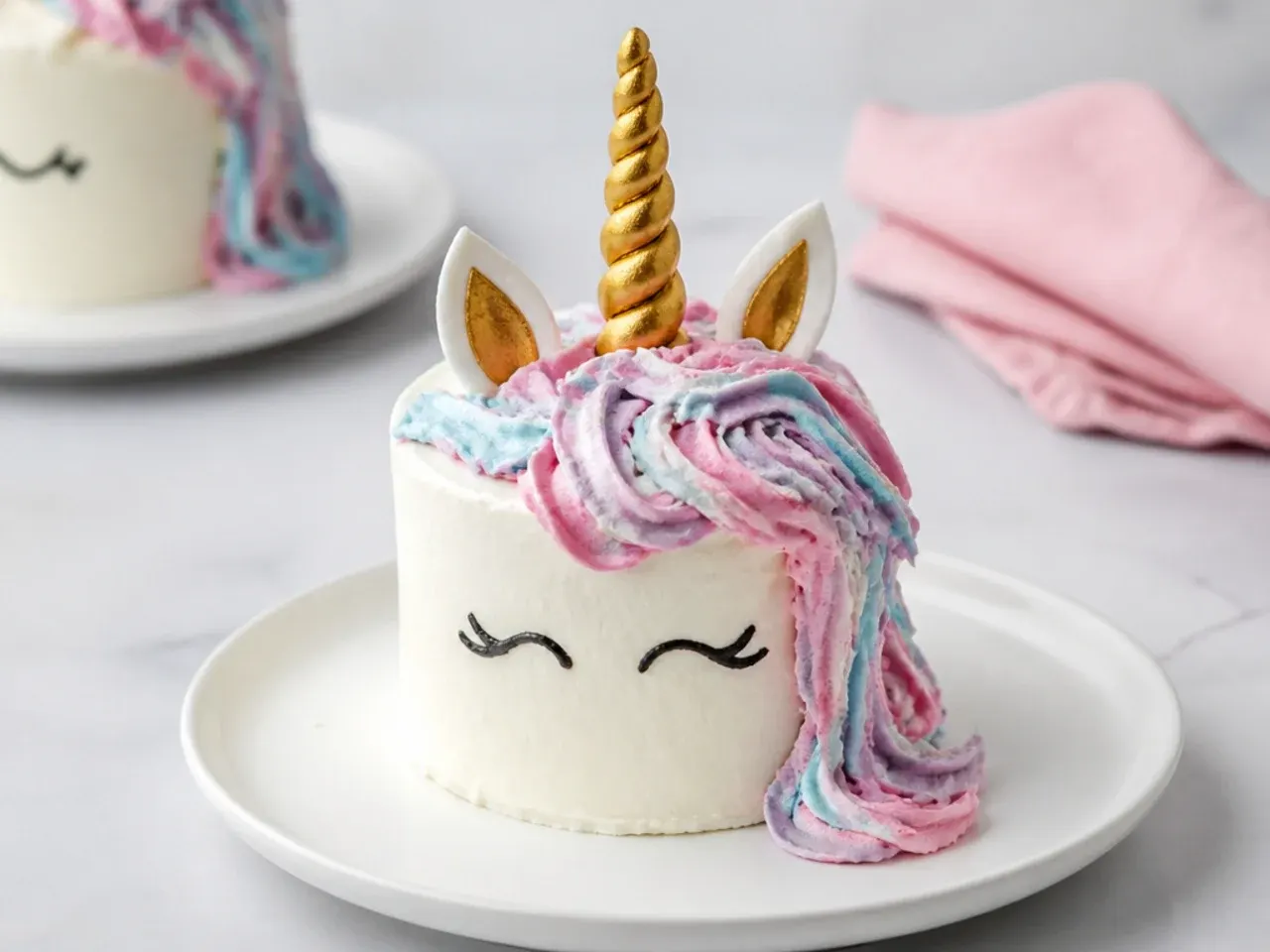 Common mini unicorn cake mistakes shown with slumped buttercream mane