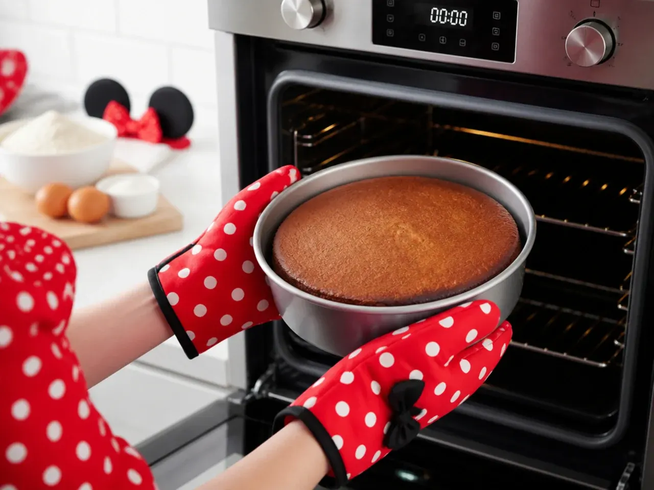 minnie mouse cake designs — step 5: bake the layers