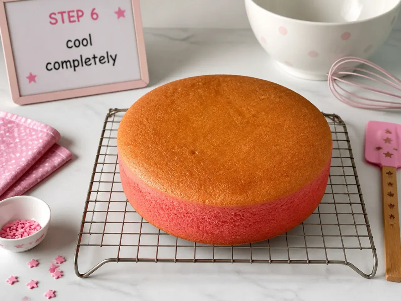 minnie mouse cake for girls — step 6: cool completely