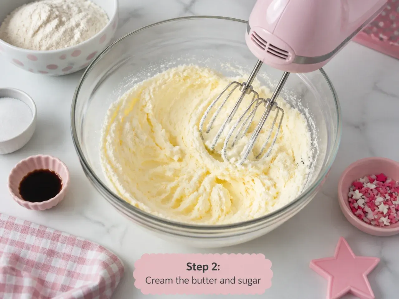 minnie mouse cake ideas — step 2: cream the butter and sugar