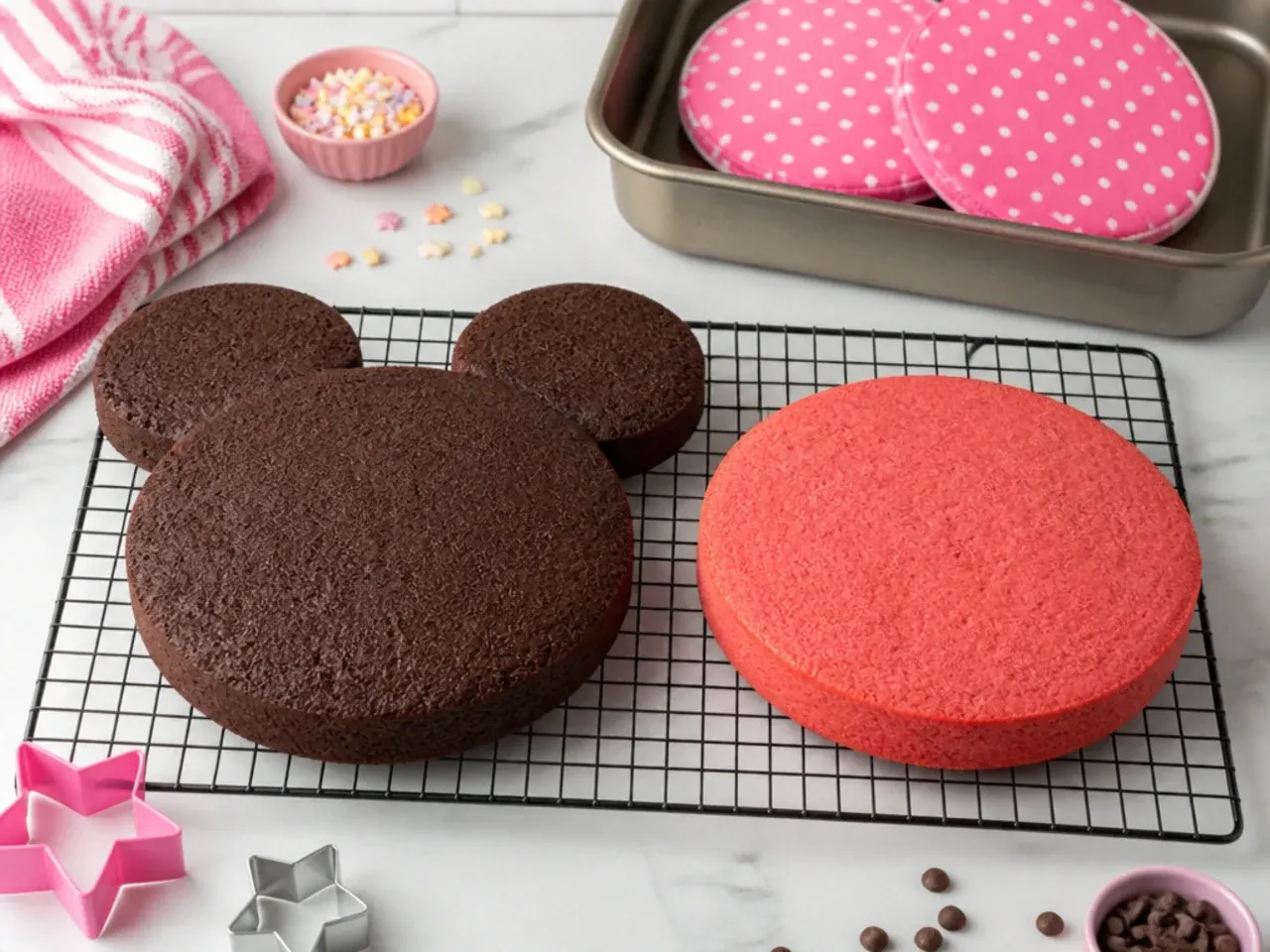 minnie mouse cake ideas — step 5: bake the sponges