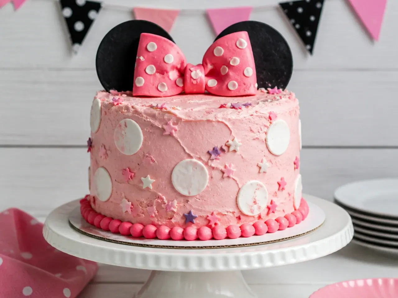 Decorating mistakes to avoid when making Minnie Mouse themed birthday cakes with buttercream