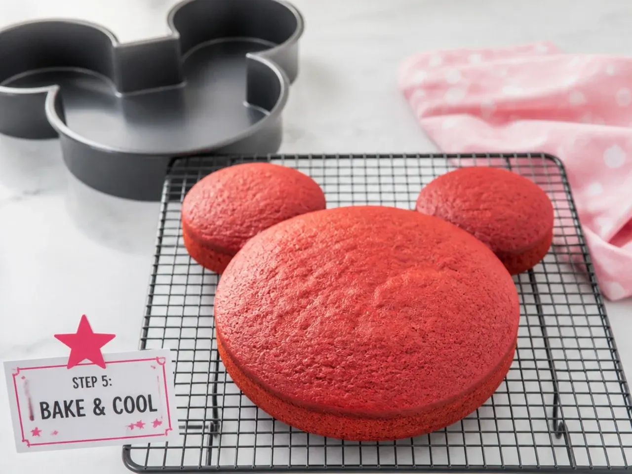 minnie mouse cake vs bakery — step 5: bake and cool