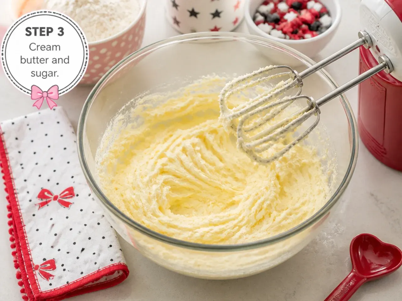 minnie mouse cupcakes — step 3: cream butter and sugar
