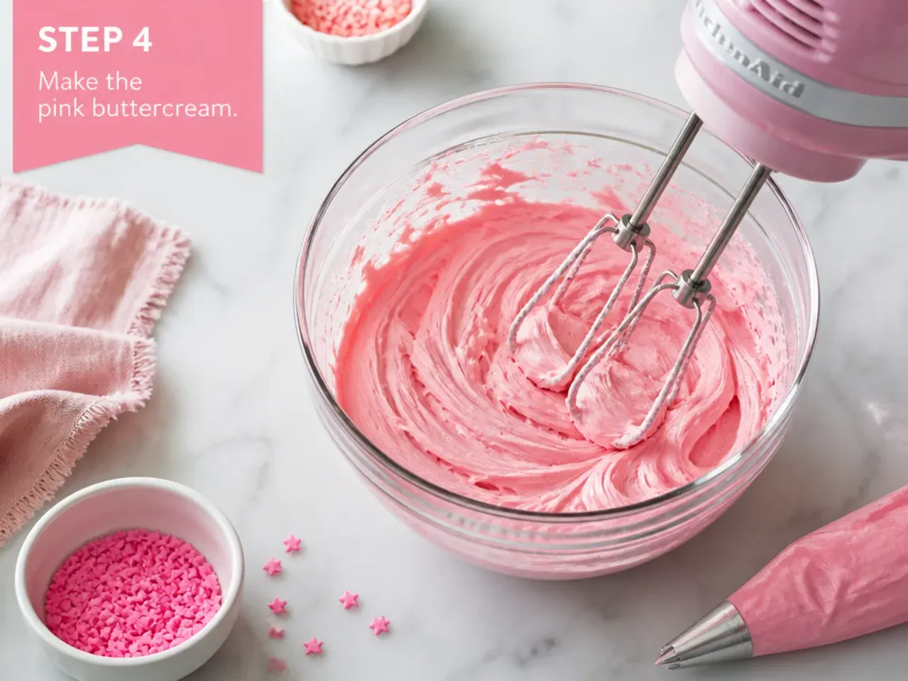 minnie mouse smash cake — step 4: make the pink buttercream
