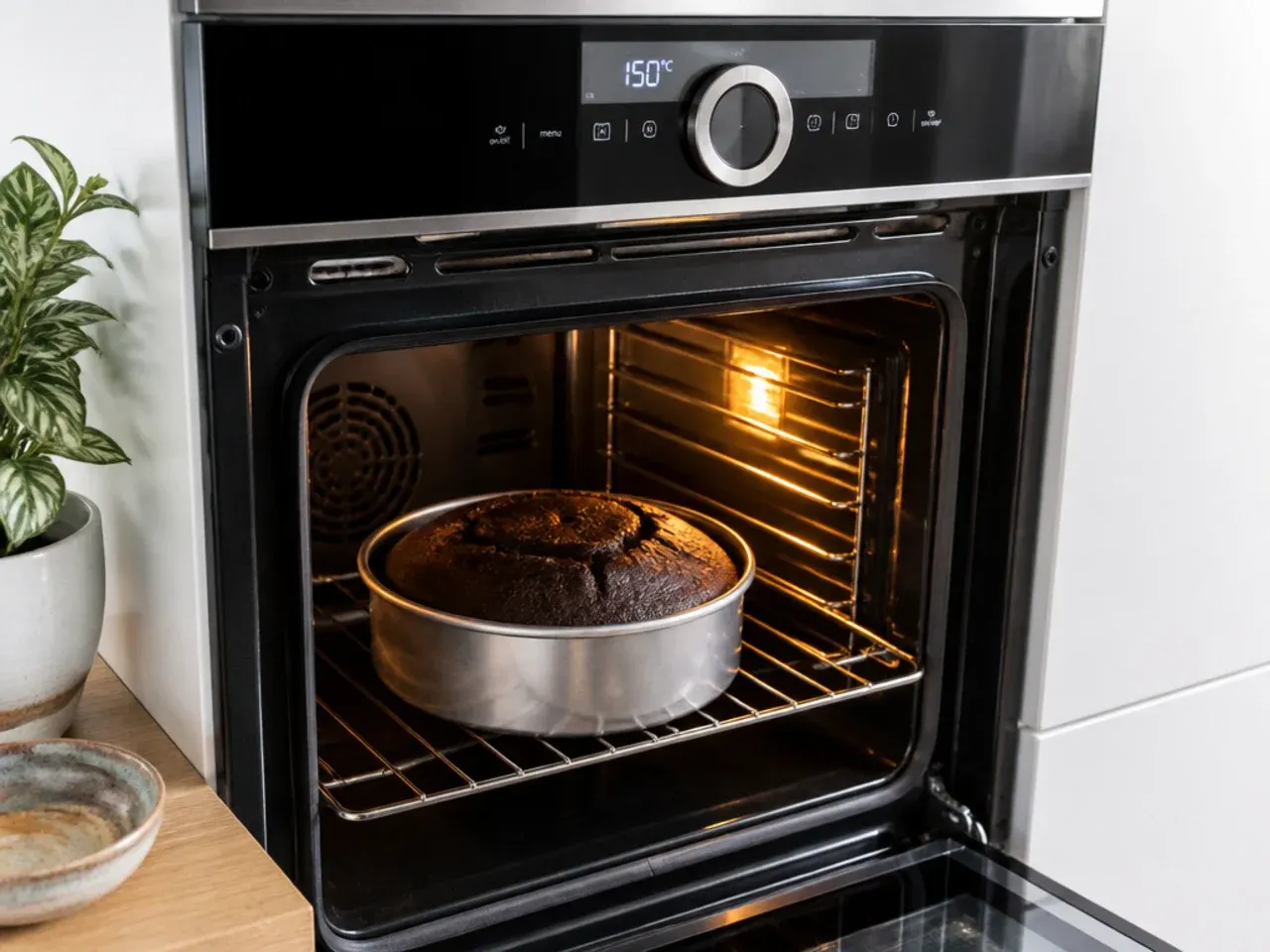 moist black cake — step 6: bake low and slow