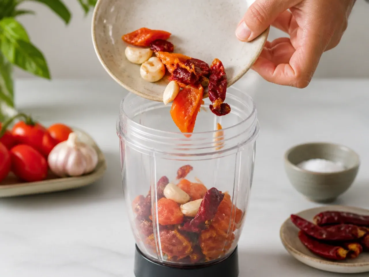momos chutney recipe — step 3: add everything to the blender