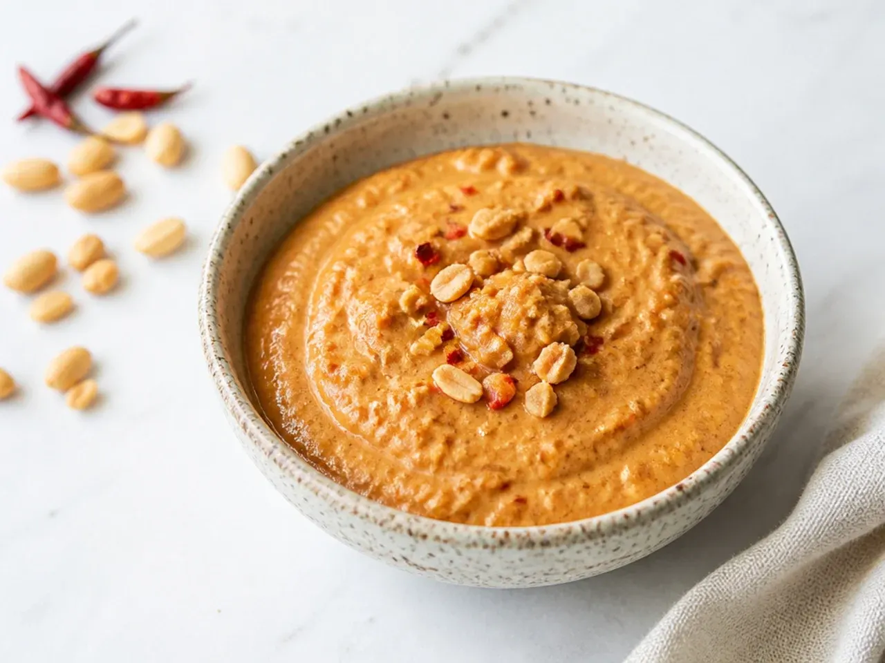 Creamy peanut momo achar, a mild momos chutney recipe variation