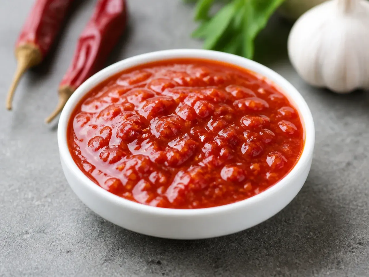 Fiery schezwan-style momos chutney recipe with a glossy red finish