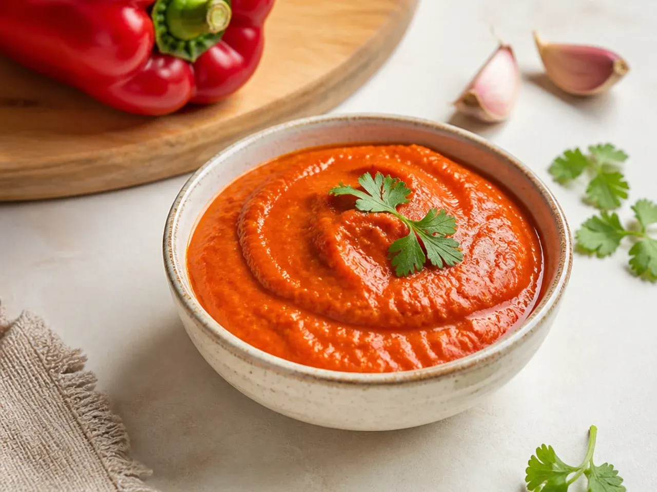 Elegant roasted red pepper momos chutney recipe, mild and sweet
