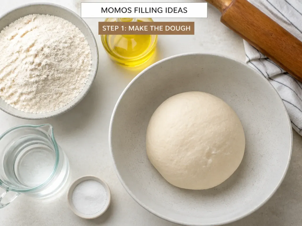 momos filling ideas — step 1: make the dough
