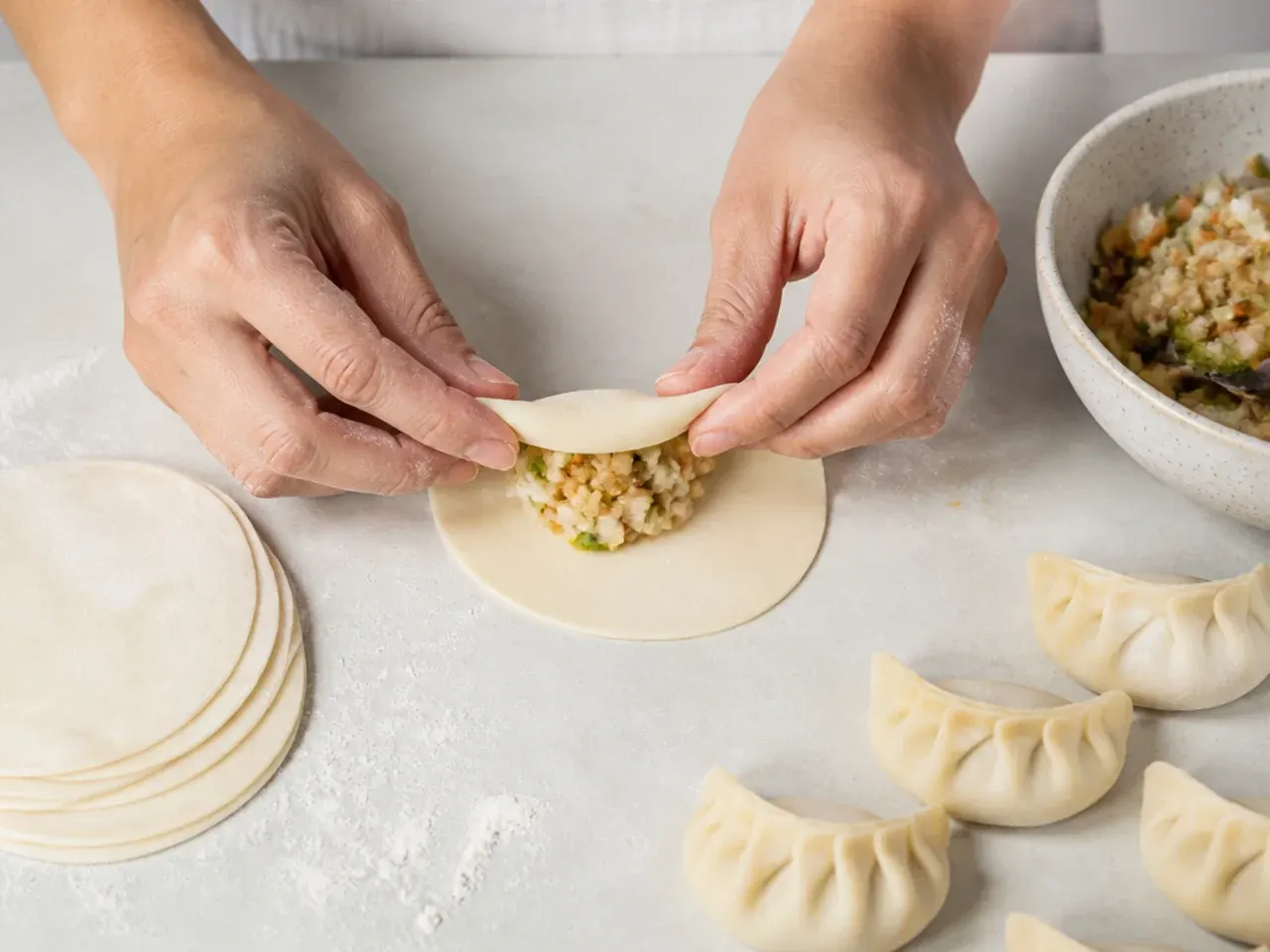 momos filling ideas — step 4: roll the wrappers