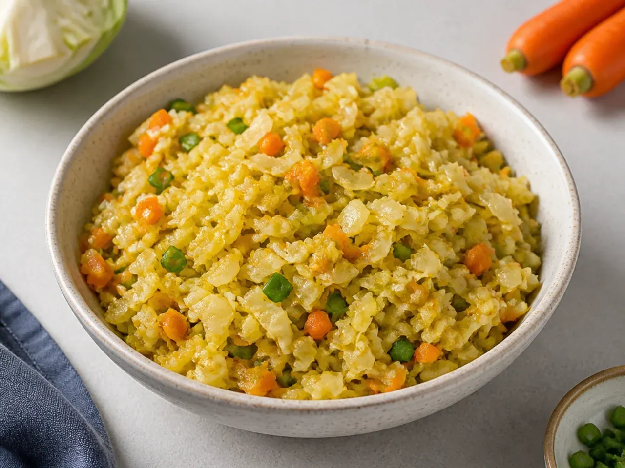 Easy cabbage and carrot momos filling idea in a bowl