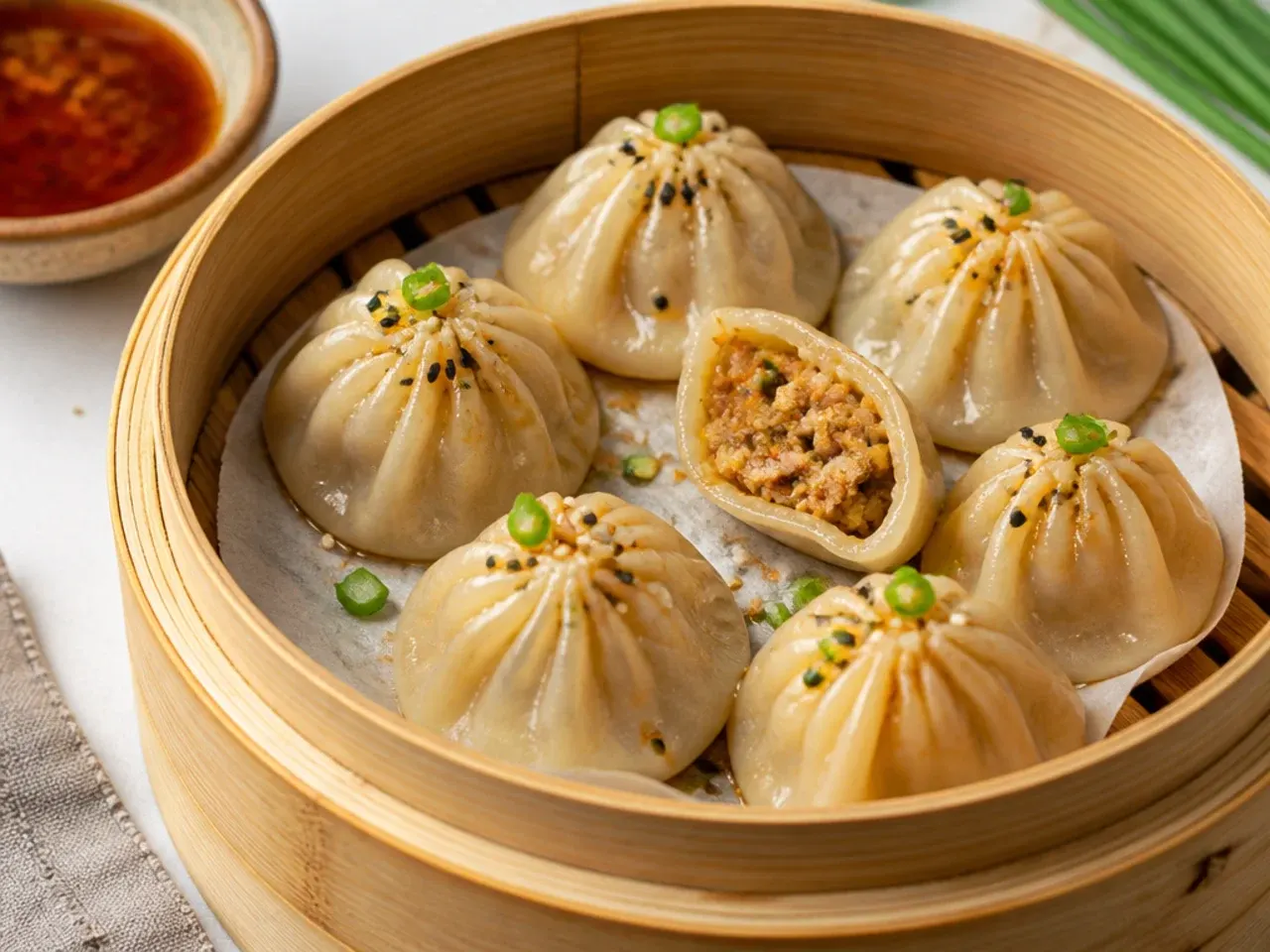 Creative peanut and sesame momos filling idea inspired by dan dan