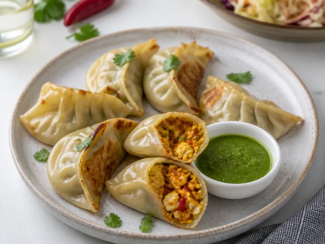 Festive paneer tikka momos filling idea with tandoori spices
