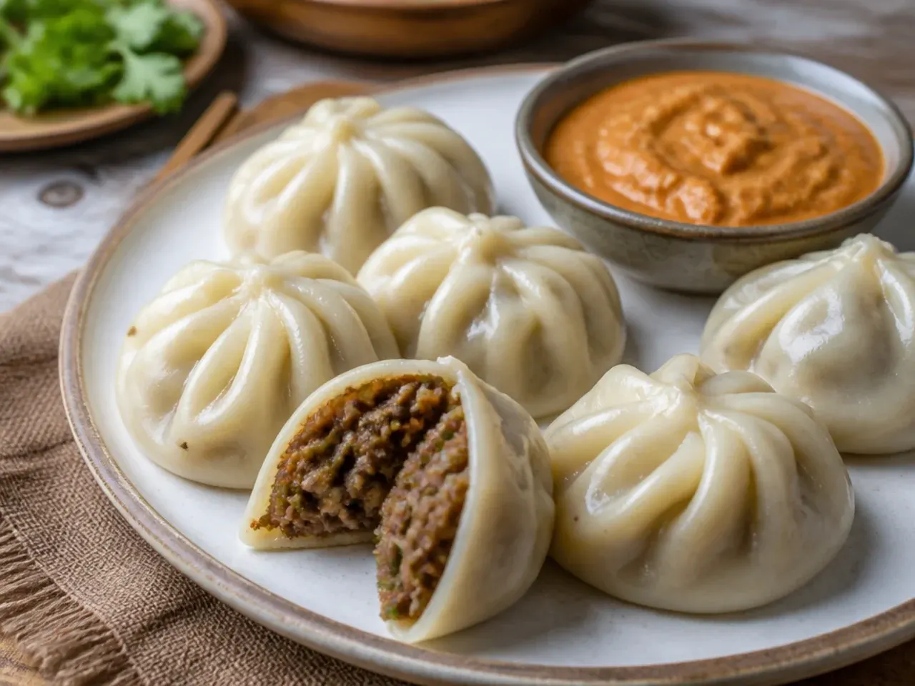 Vintage buffalo meat momos filling idea Kathmandu style