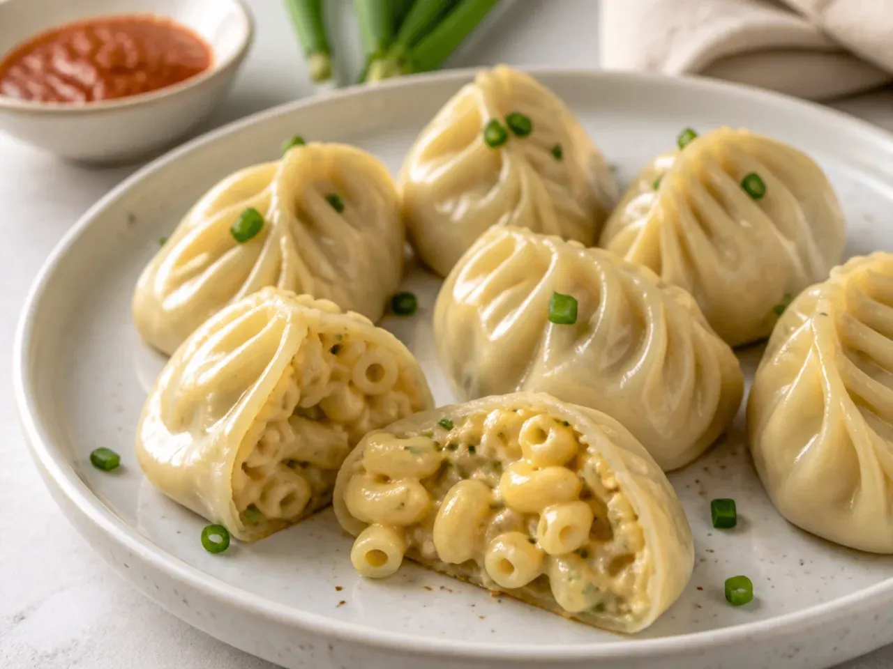 Creative mac and cheese momos filling idea comfort food mashup