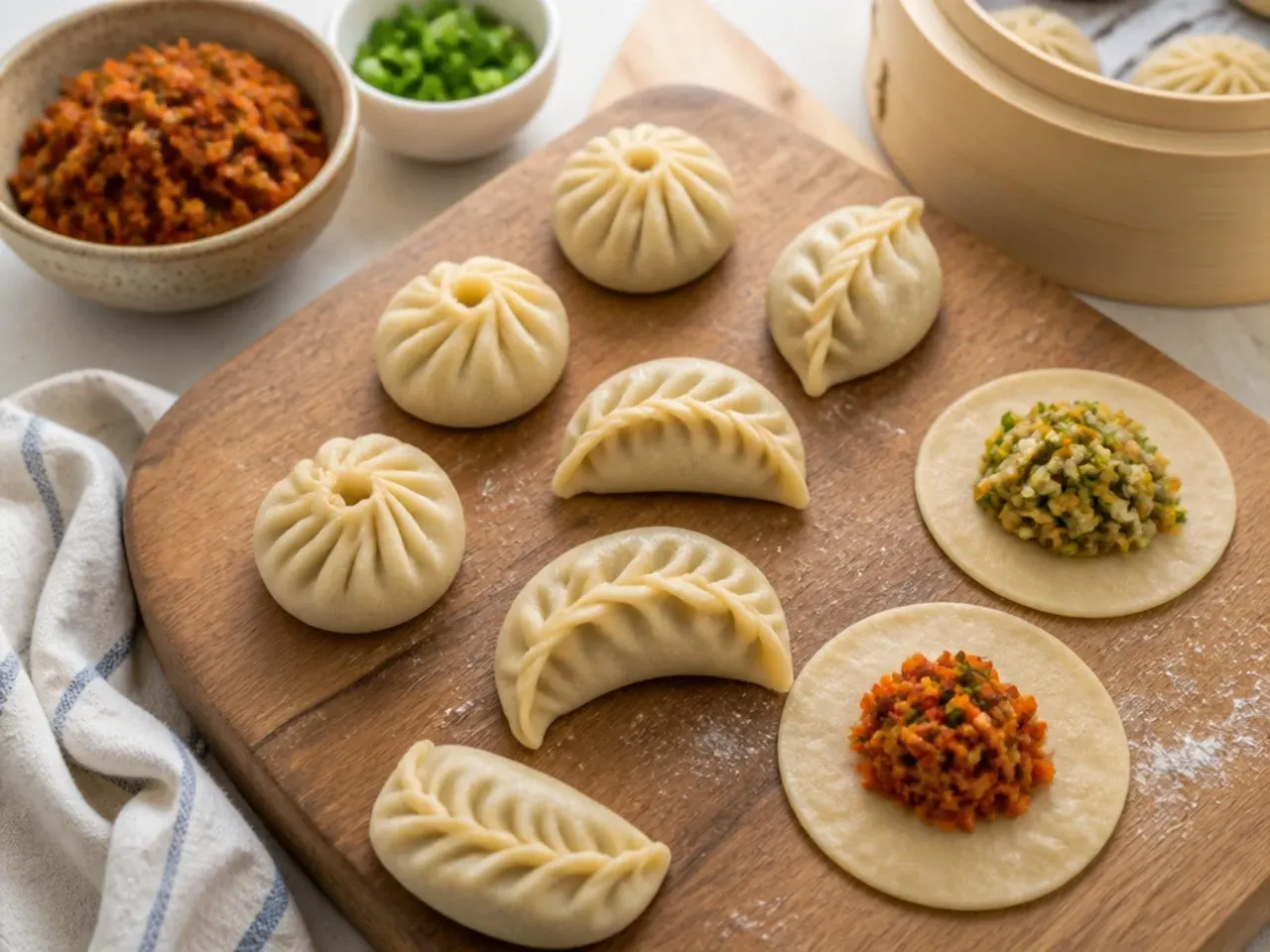 Pro tips for pleating and sealing momos with different fillings
