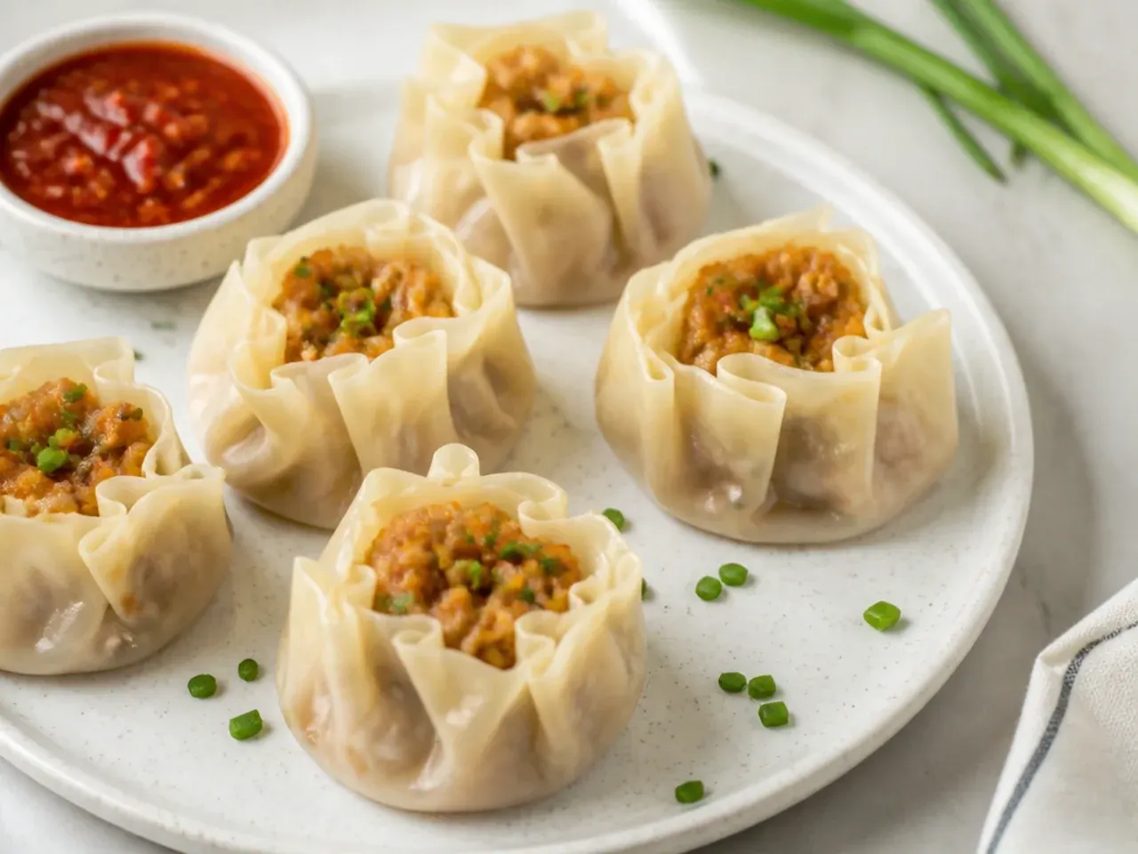 Open-faced momos siu mai style with the easiest fold