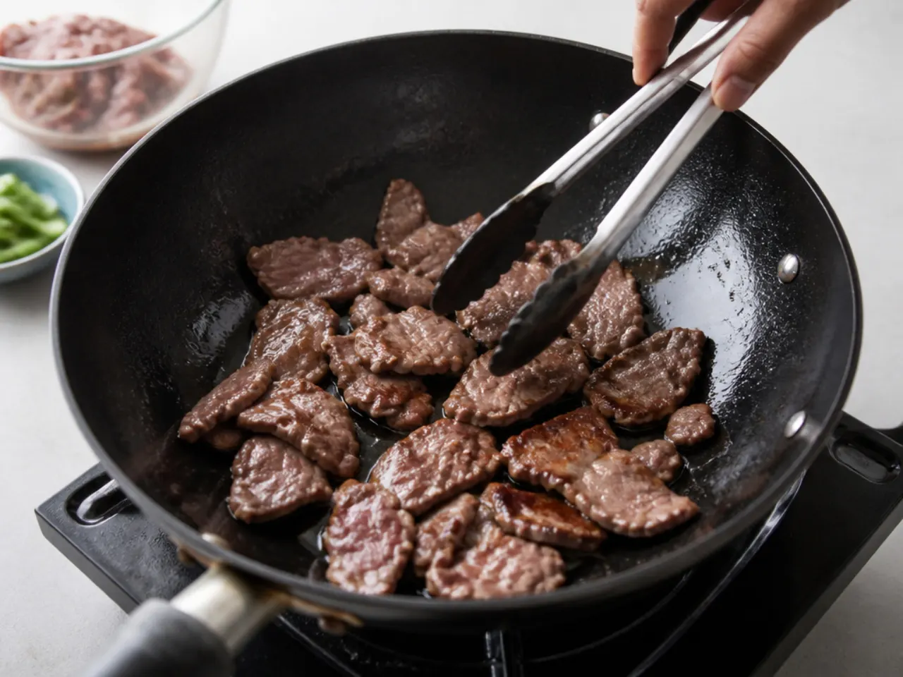 mongolian beef ideas — step 3: sear the beef