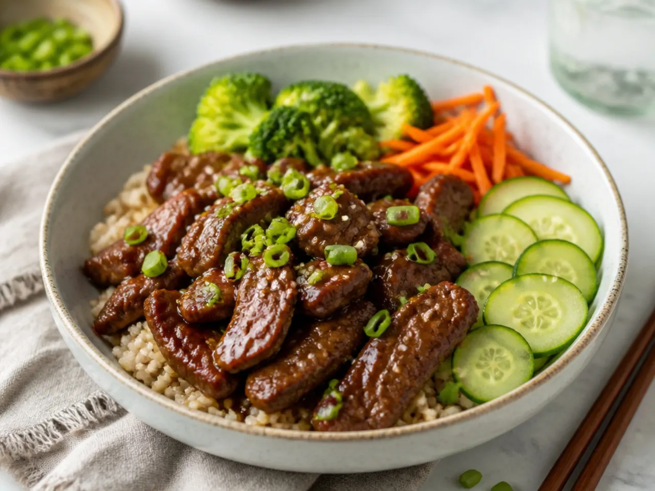mongolian beef ideas — modern mongolian beef grain bowl