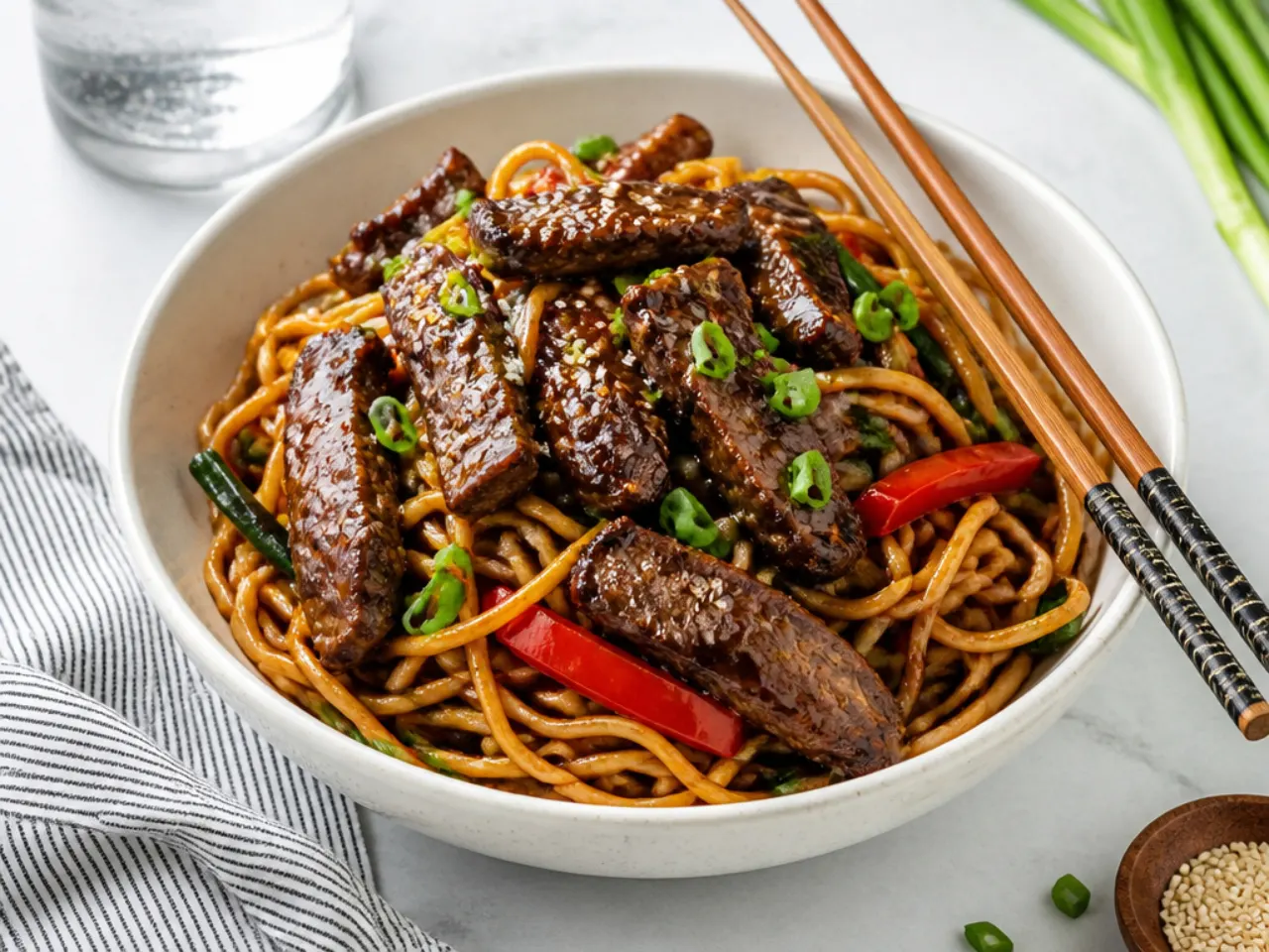 mongolian beef ideas — charming mongolian beef noodle bowl with chow mein