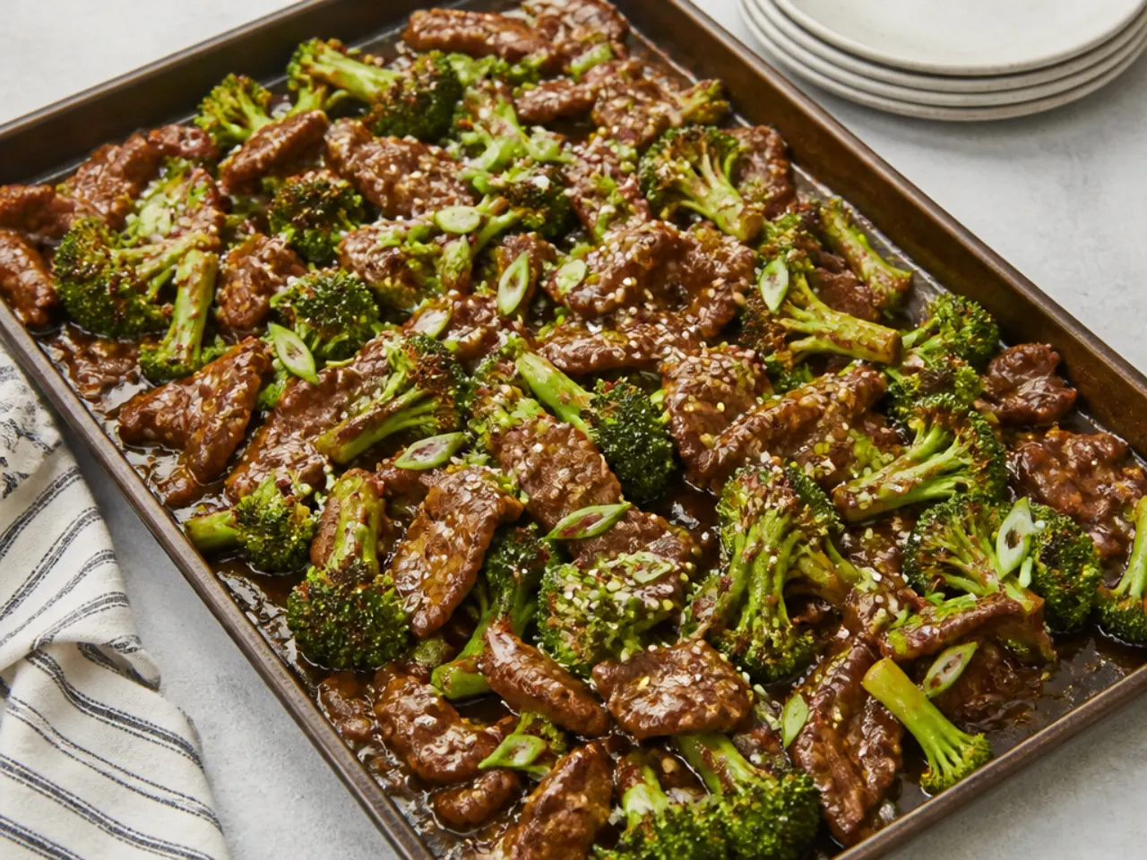 mongolian beef ideas — easy sheet-pan mongolian beef and broccoli