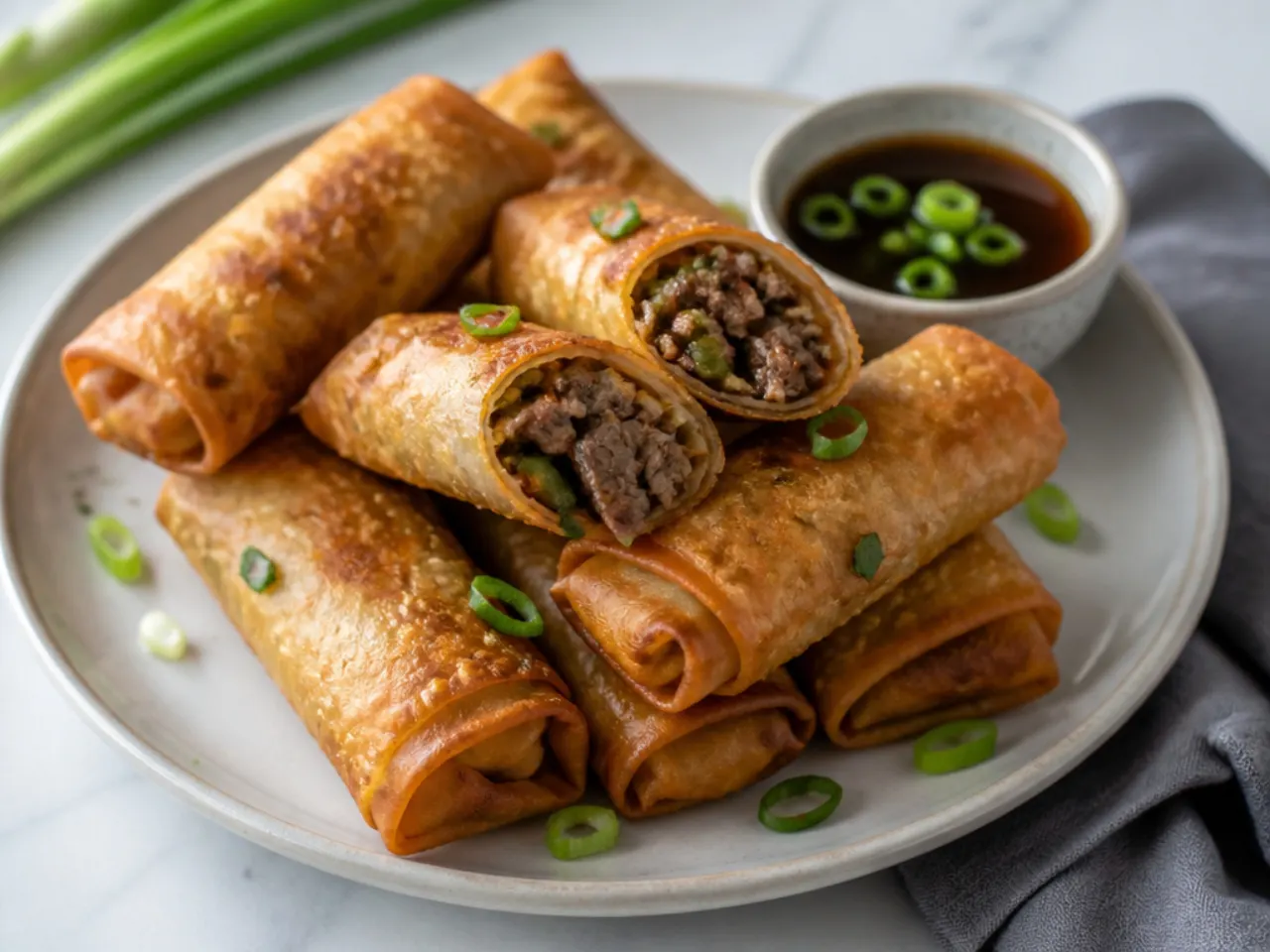 mongolian beef ideas — playful mongolian beef egg rolls