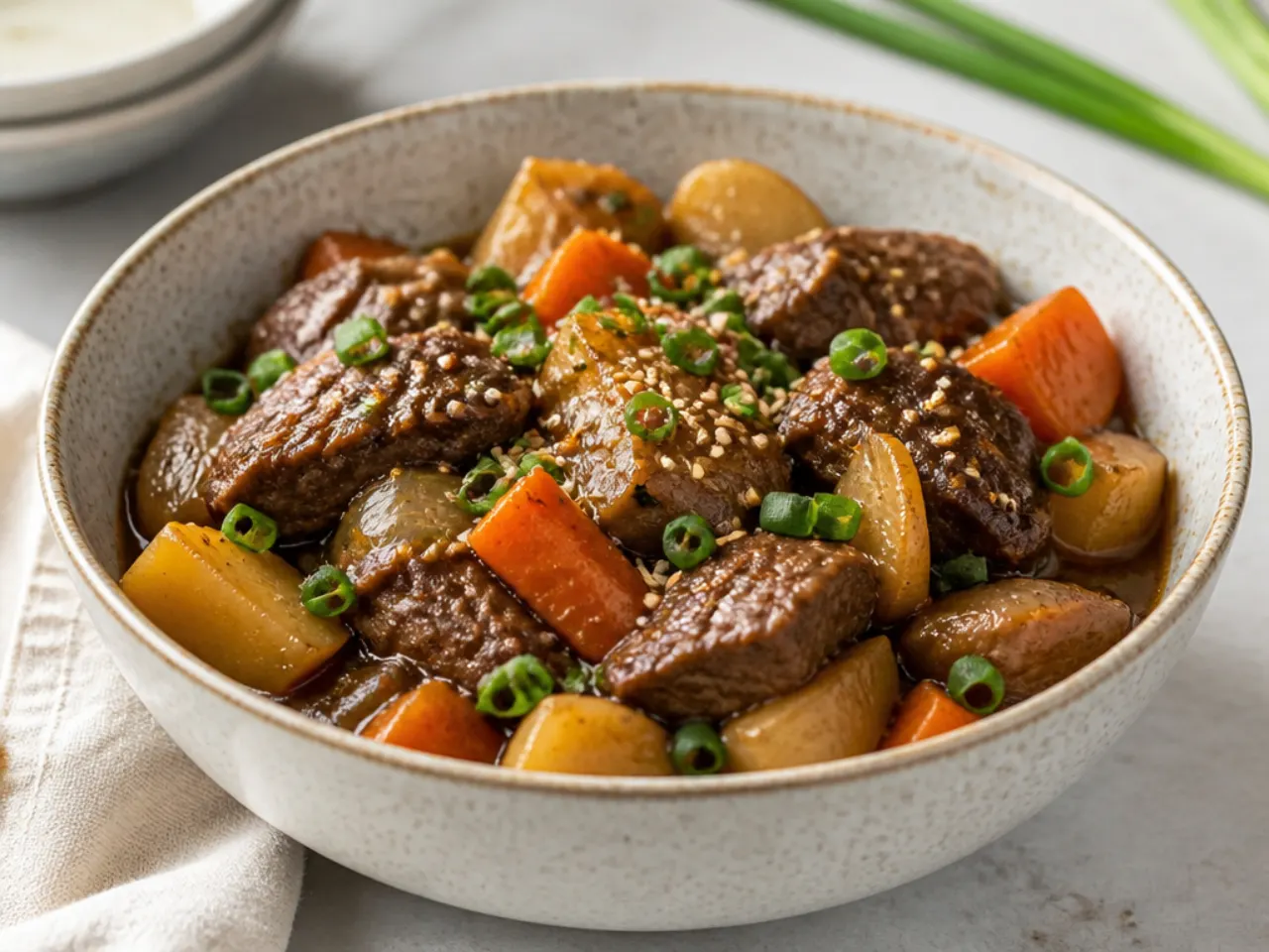 mongolian beef ideas — rustic mongolian beef stew with root vegetables