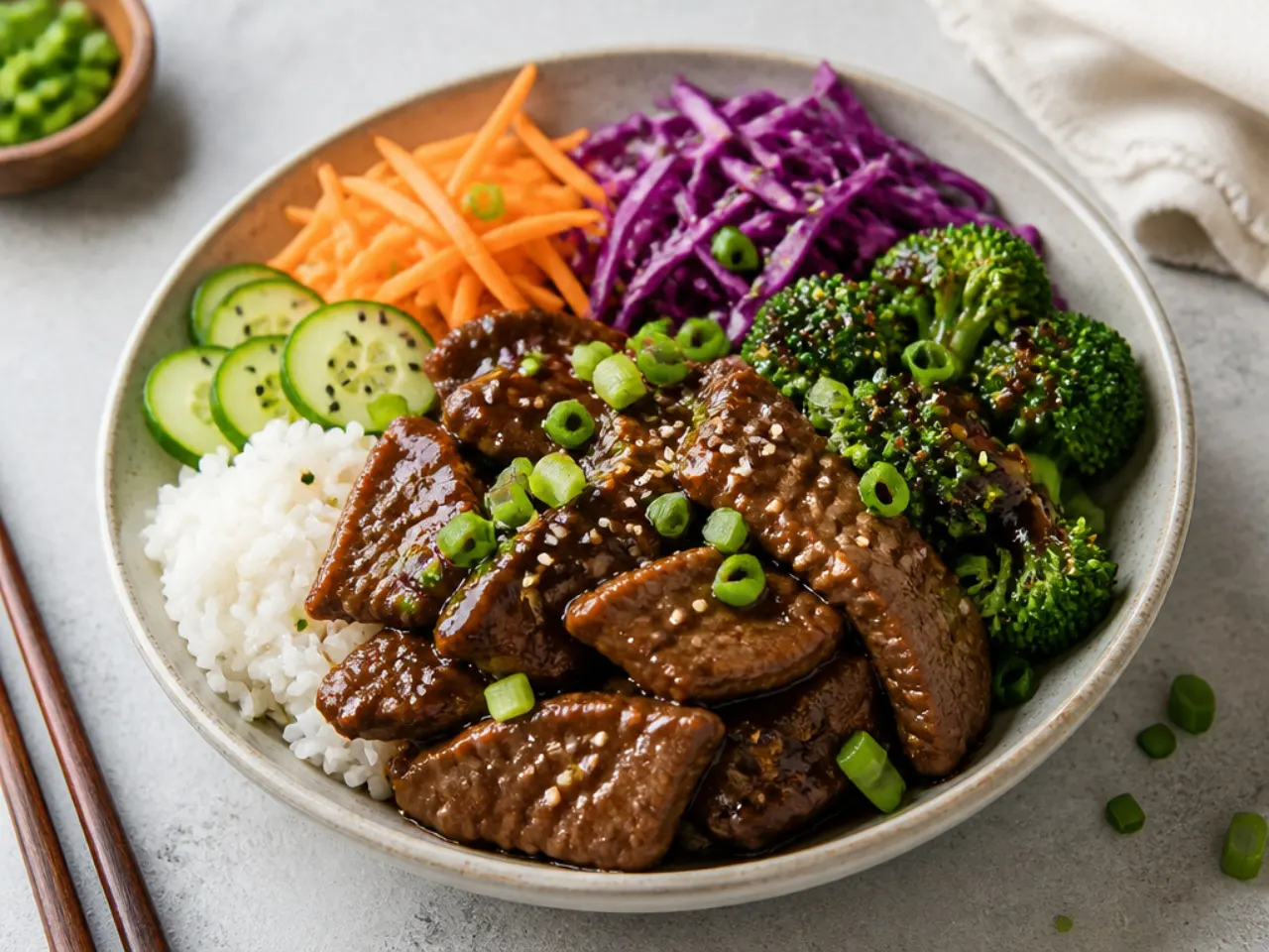 mongolian beef ideas — colorful mongolian beef buddha bowl