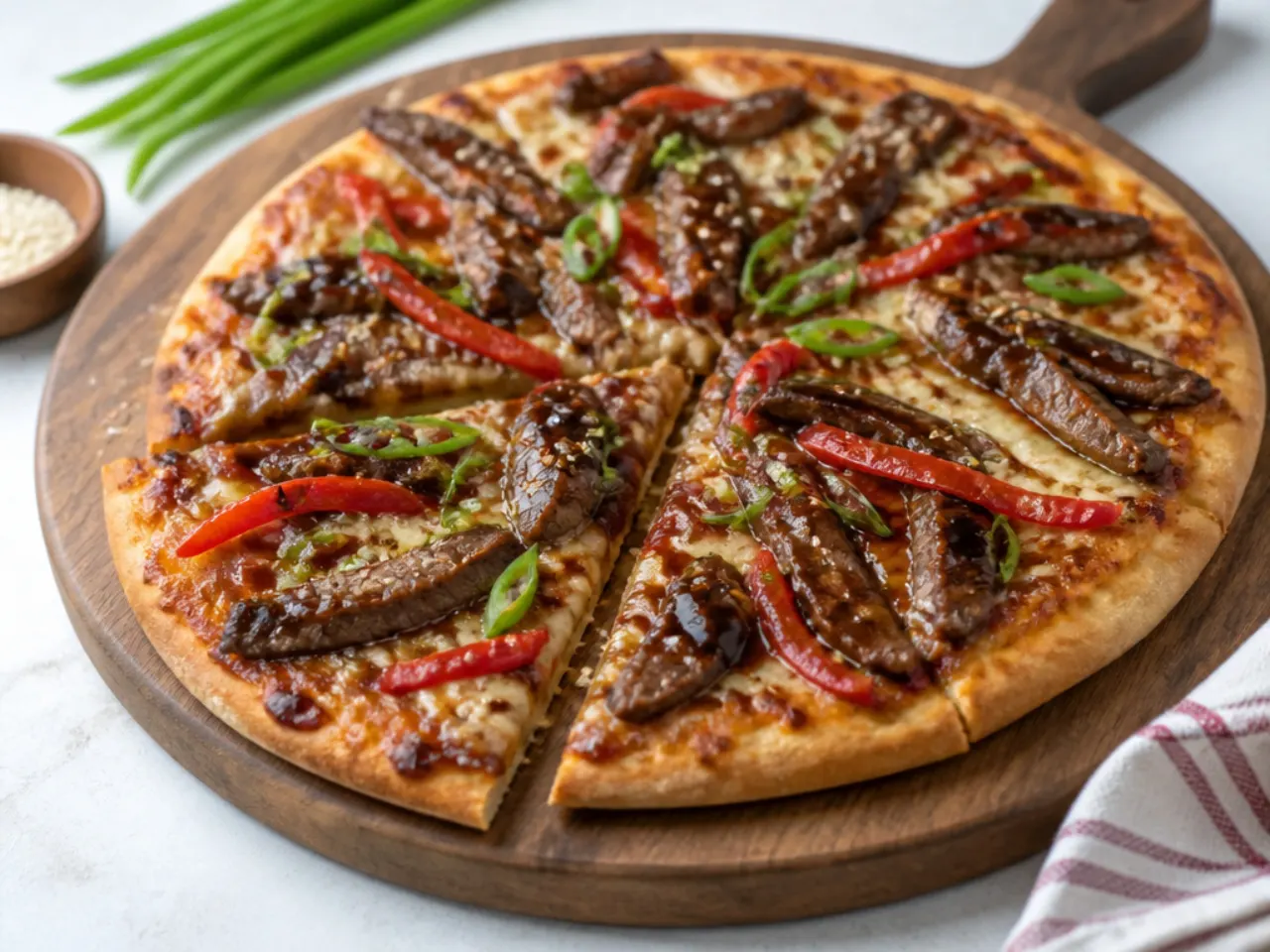 mongolian beef ideas — whimsical mongolian beef pizza