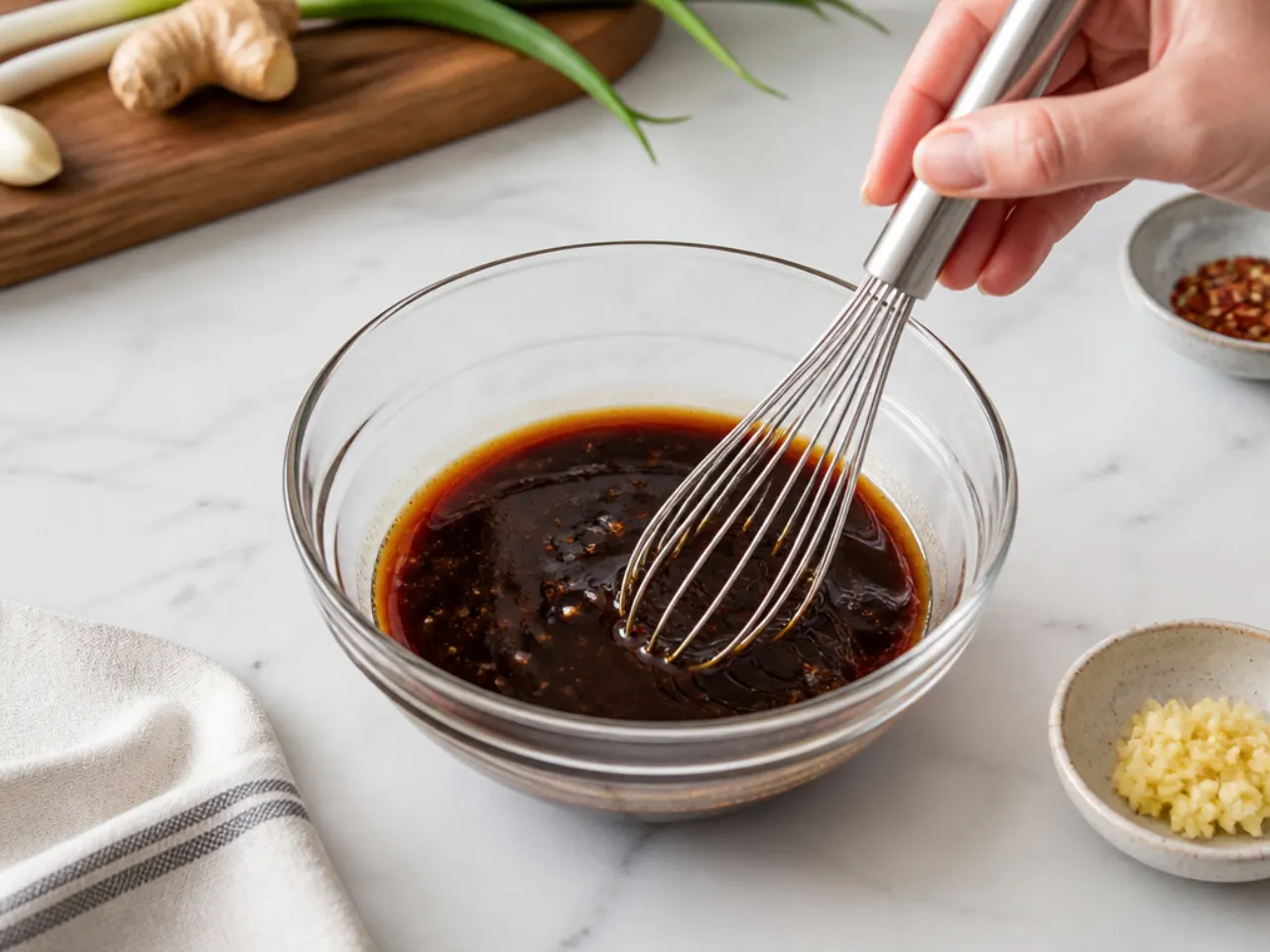 mongolian beef meal prep — step 2: mix the sauce