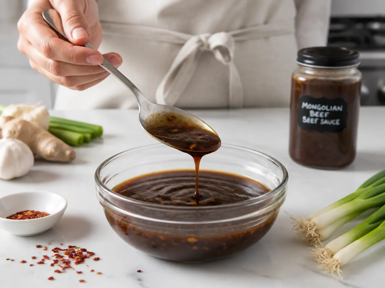 mongolian beef sauce — step 6: finish, taste and use